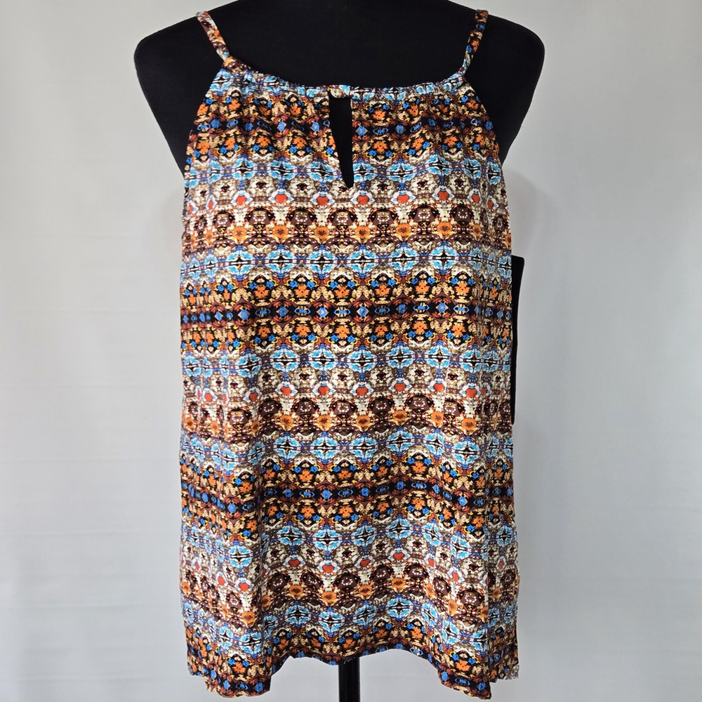 Miraclesuit Slimming Printed Keyhole Tankini Swim Top 16 NWT Nefertiti Metallic - Picture 2 of 11